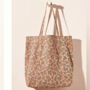 Anthropologie Quinn snake Print Leather Tote